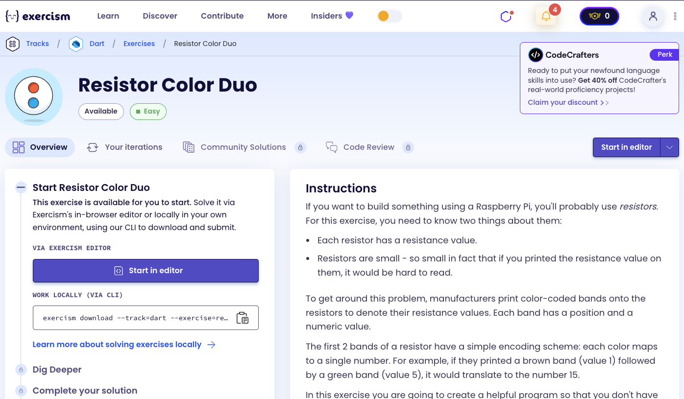 Resistor Color Duo Exercise