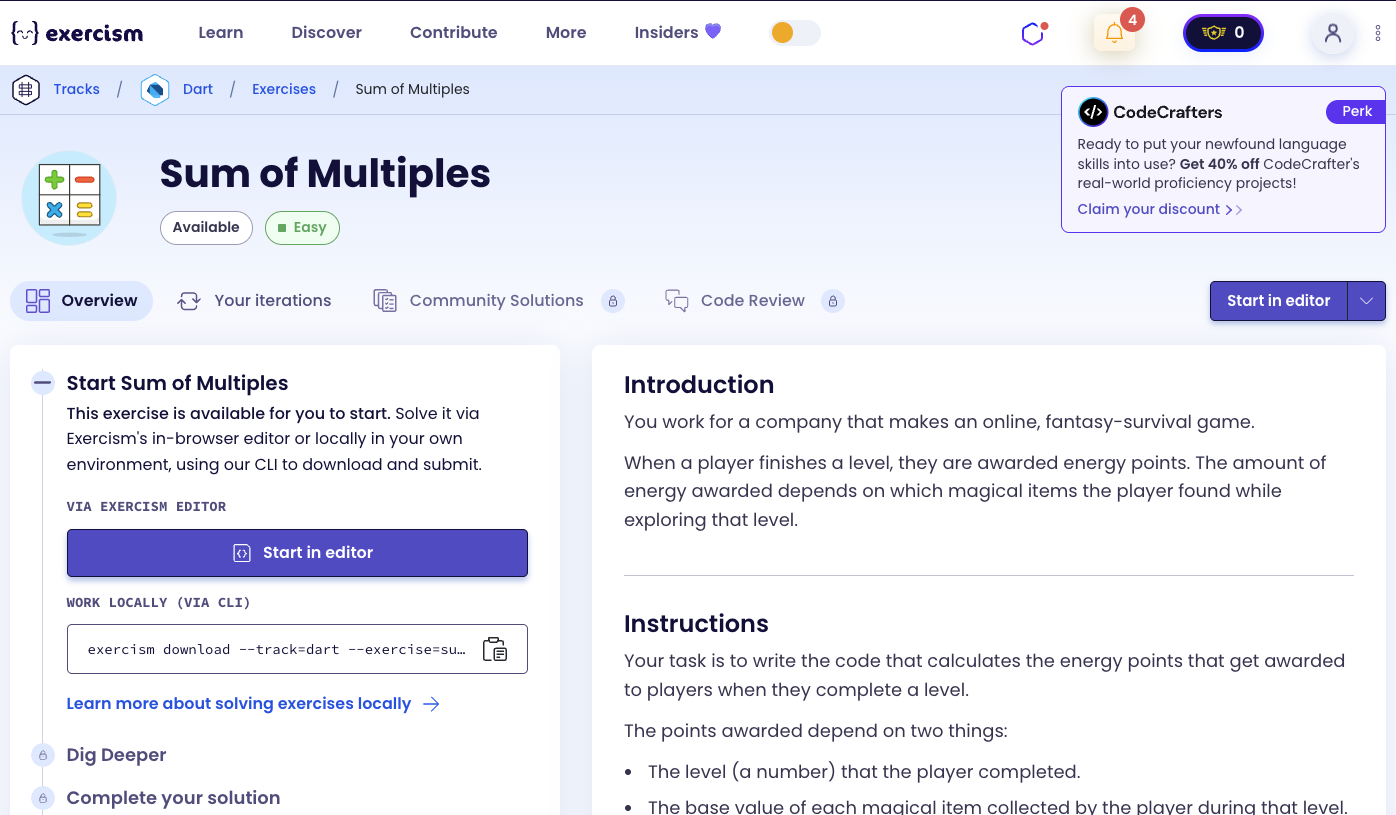 Sum of Multiples Exercise